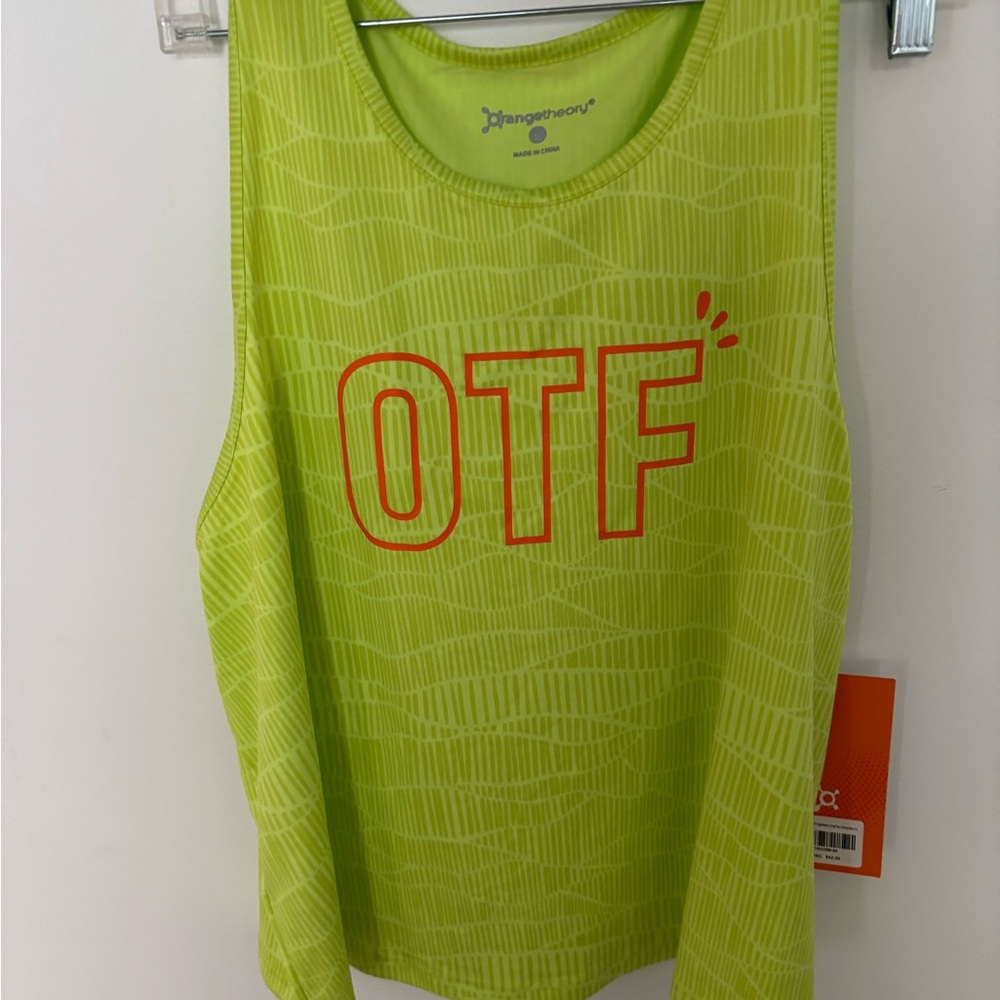 NWT OTF Orange Theory Fitness High Neck Crop Top Muscle Tank